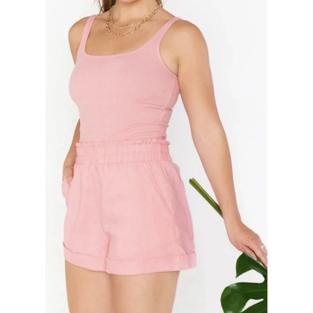 NWT Show Me‎ Your Mumu Women's Han's Linen Pink Size XS